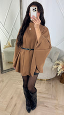 Oversized Butterfly Tie Belt Poncho 85CM