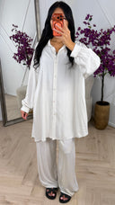 Oversized Dames Set met Blouse en Wijde Broek