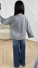 Oversized Knit Top met Wijde Mouwen