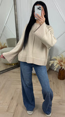 Oversized Knit Top met Wijde Mouwen