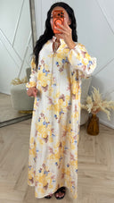 Oversized Maxi Jurk met Bloemenprint en Kwastkoord