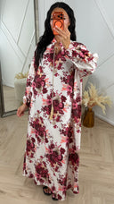 Oversized Maxi Jurk met Bloemenprint en Kwastkoord