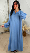 Oversized Maxi Jurk met Knopen en V-Hals MT013
