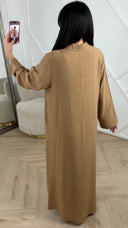 Oversized Maxi Jurk met Kraag en Knoopsluiting 5701