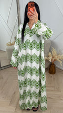 Oversized Print Maxi Jurk 005-G