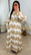 Oversized Print Maxi Jurk 005-G