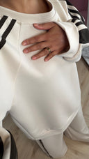 Oversized Sportieve Two Piece Set met Strepen