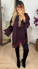 Oversized Tuniek met Kant & Ceintuur