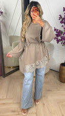 Oversized Tuniek met Kant & Ceintuur