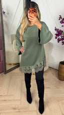 Oversized Tuniek met Kant & Ceintuur