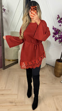 Oversized Tuniek met Kant & Ceintuur