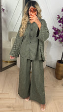 Oversized Two Piece Set met Ruitpatroon