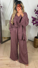 Oversized Two Piece Set met Ruitpatroon
