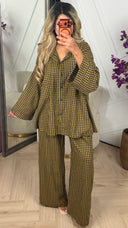Oversized Two Piece Set met Ruitpatroon