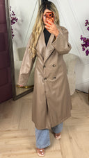 Oversized lange leatherlook trenchcoat