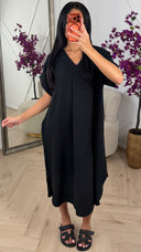 Oversized maxi jurk met V-hals