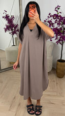 Oversized maxi jurk met V-hals