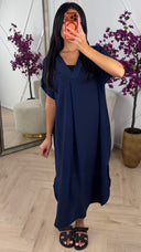 Oversized maxi jurk met V-hals