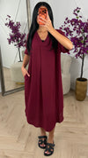 Oversized maxi jurk met V-hals