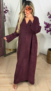 Oversized maxi jurk met knoopdetails