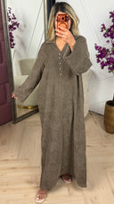 Oversized maxi jurk met knoopdetails