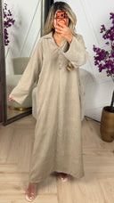 Oversized maxi jurk met knoopdetails