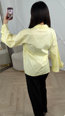 Overslag Blouse met Plooimouwen en Strikdetail