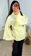 Overslag Blouse met Plooimouwen en Strikdetail