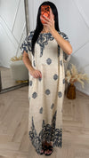 Paisley Print Maxi Kaftan Jurk C359