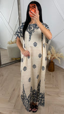 Paisley Print Maxi Kaftan Jurk C359