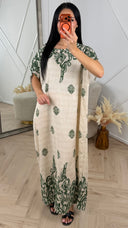 Paisley Print Maxi Kaftan Jurk C359