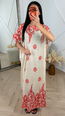 Paisley Print Maxi Kaftan Jurk C359