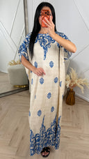 Paisley Print Maxi Kaftan Jurk C359