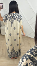 Paisley Print Maxi Kaftan Jurk C359