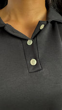 Polo Midi Jurk met Korte Mouwen & Knoopsluiting