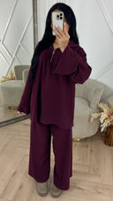 Rib Two-Piece Set met Ritsdetail