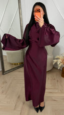 Satijnen Abaya Maxi Jurk met Wijde Mouwen