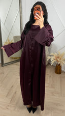 Satijnen Abaya Maxi Jurk met Wijde Mouwen