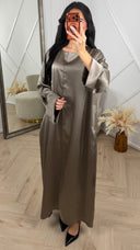 Satijnen Abaya Maxi Jurk met Wijde Mouwen