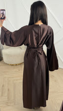Satijnen Abaya Maxi Jurk met Wijde Mouwen