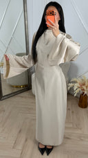 Satijnen Abaya Maxi Jurk met Wijde Mouwen