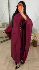 Satijnen Abaya met Overslagdetail en Gesp