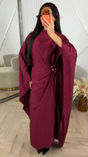Satijnen Abaya met Overslagdetail en Gesp