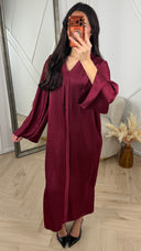 Satijnen Maxi Jurk met V-Hals