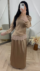 Satijnen Two-Piece Set met Kantdetails