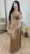 Satijnen Two-Piece Set met Kantdetails