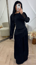 Satijnen Two-Piece Set met Kantdetails