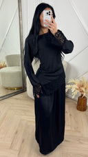 Satijnen Two-Piece Set met Kantdetails