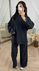 Soft Fleece Two-Piece Set met Wide-Leg Broek