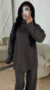 Soft Minimal Two-Piece Fleece Set met Hoge Kraag